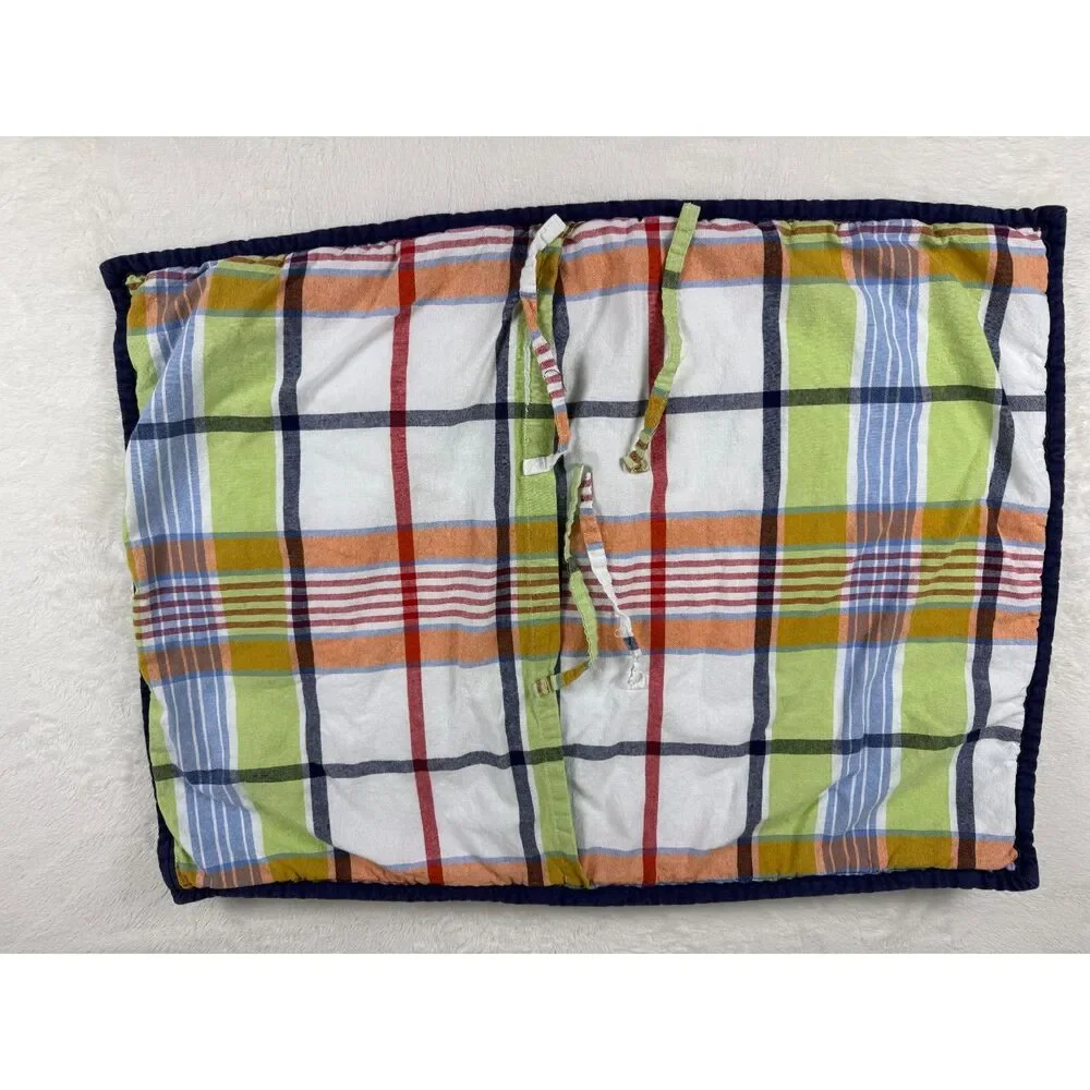 Pottery Barn Kids Madras Plaid Patchwork Standard Pillow Sham 26x20